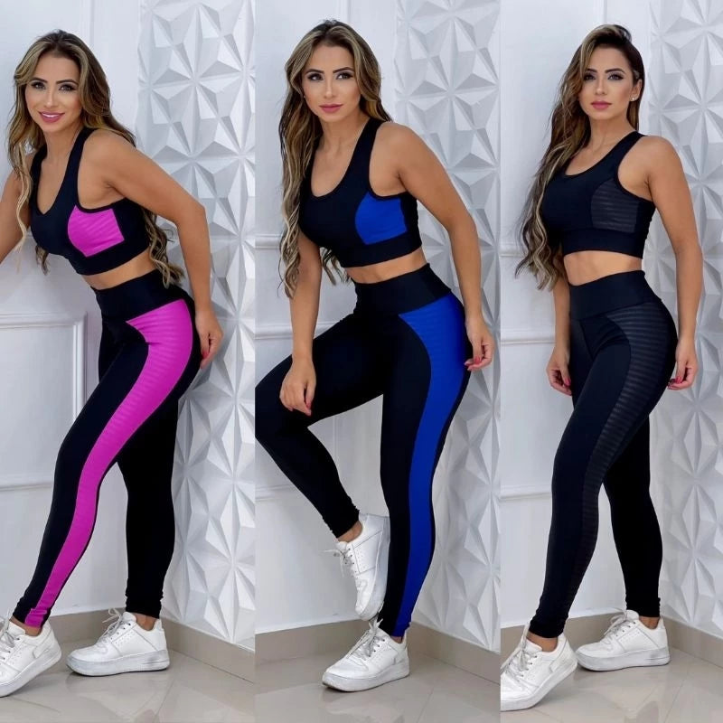 Conjunto  Calça Legging Suplex Cós Alto + Top com Bojo