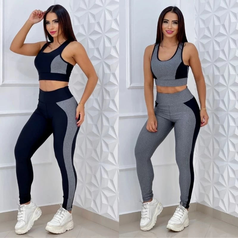 Conjunto Calça Legging Cintura Alta + Top com Bojo