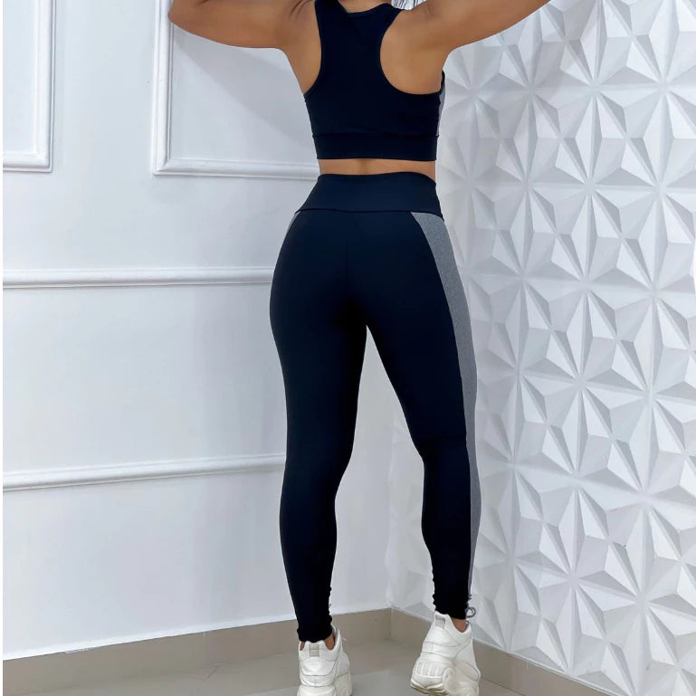 Conjunto Calça Legging Cintura Alta + Top com Bojo