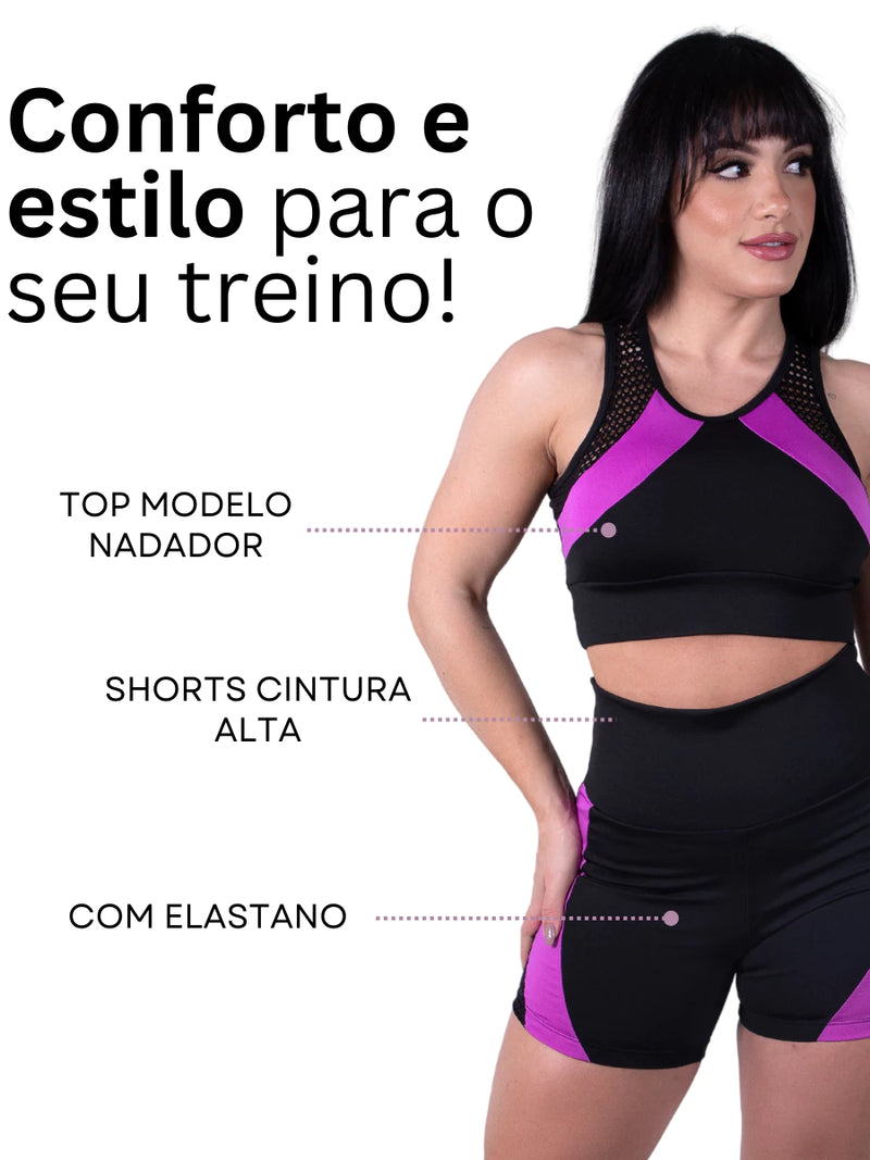 Conjunto Fitness Shorts e Top