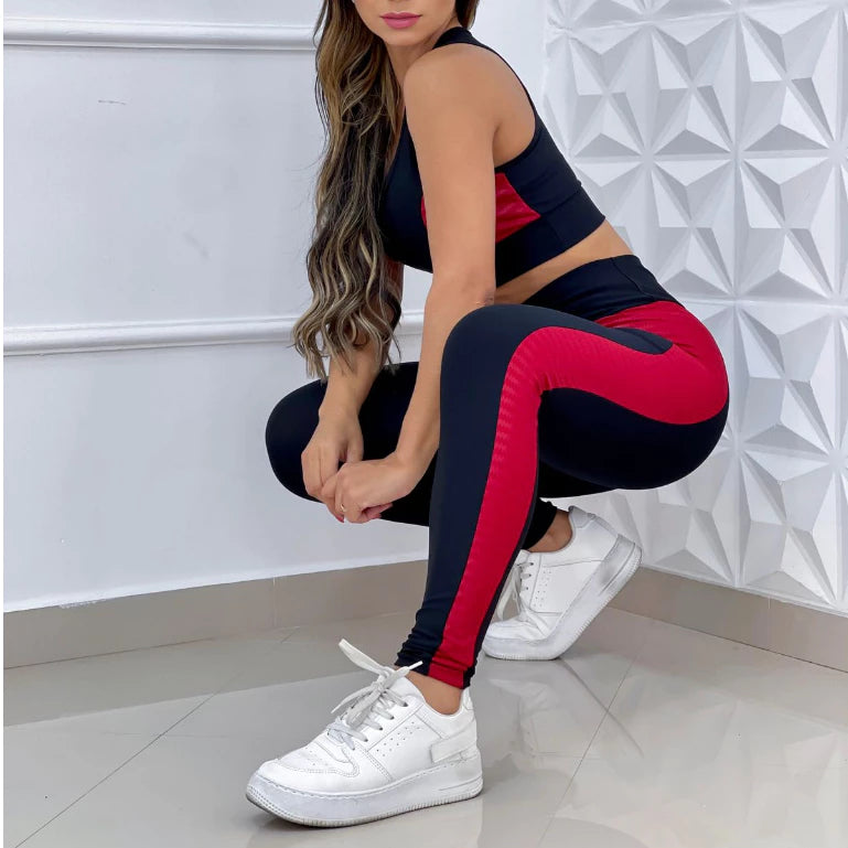 Conjunto  Calça Legging Suplex Cós Alto + Top com Bojo