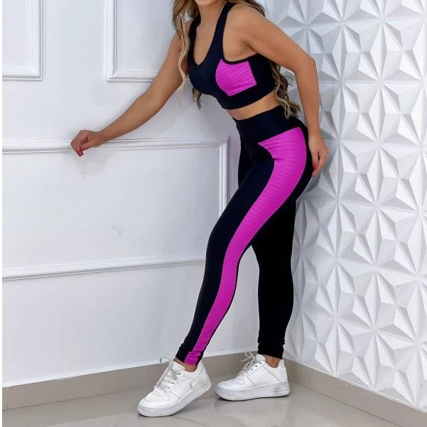 Conjunto  Calça Legging Suplex Cós Alto + Top com Bojo