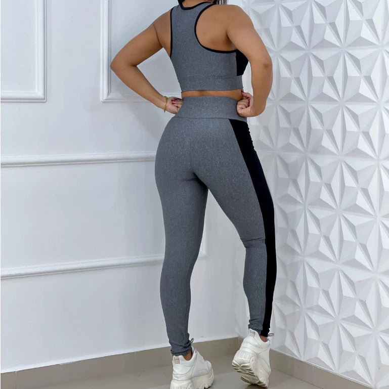 Conjunto Calça Legging Cintura Alta + Top com Bojo