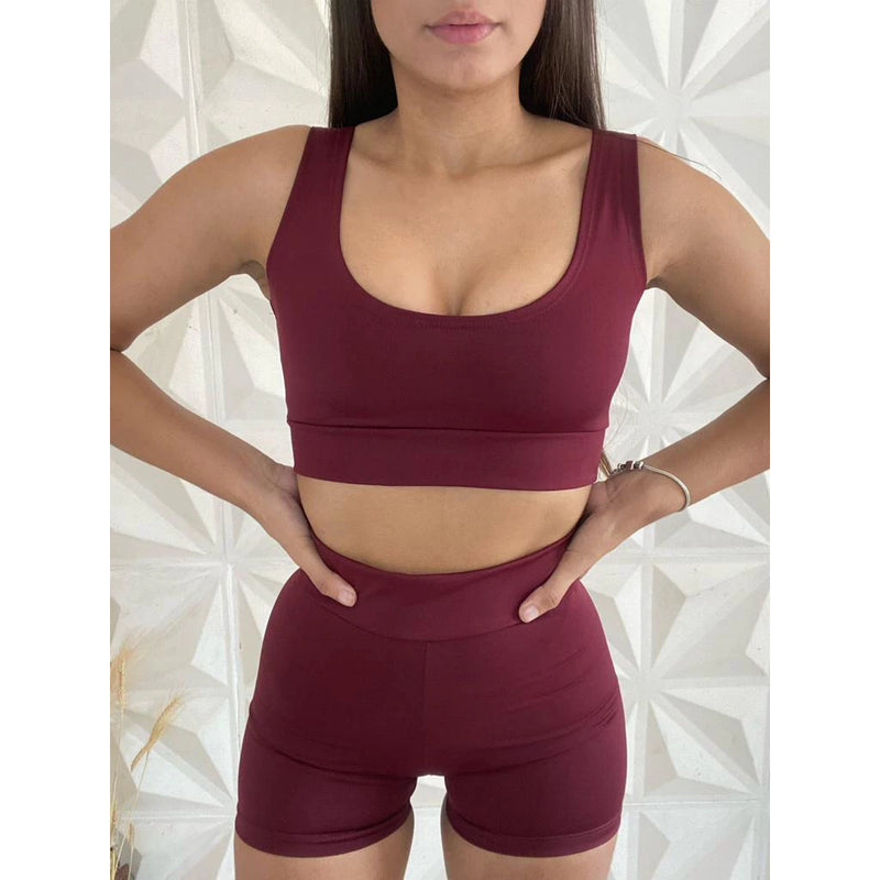 Conjunto Short e Top Academia Cintura Alta Suplex