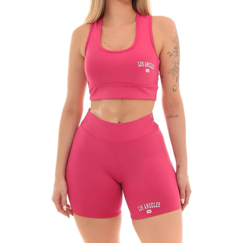 Kit 3 Conjuntos Top e Shorts Feminino Los Angeles