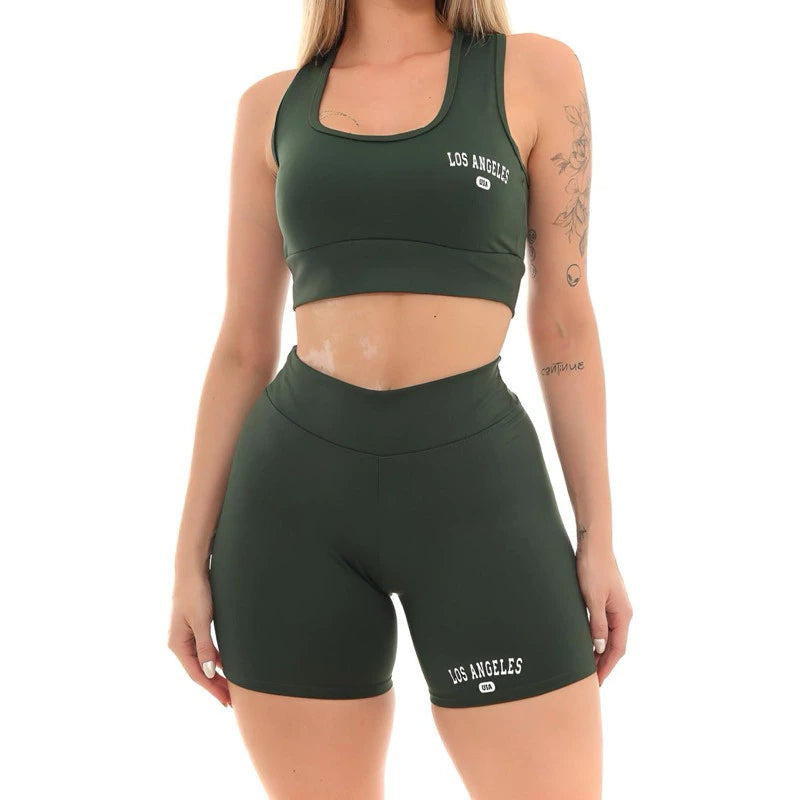 Kit 3 Conjuntos Top e Shorts Feminino Los Angeles