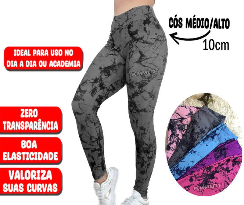 Kit 02 Calças Legging Cintura Alta